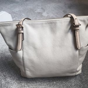 White Michael Kors Leather Tote